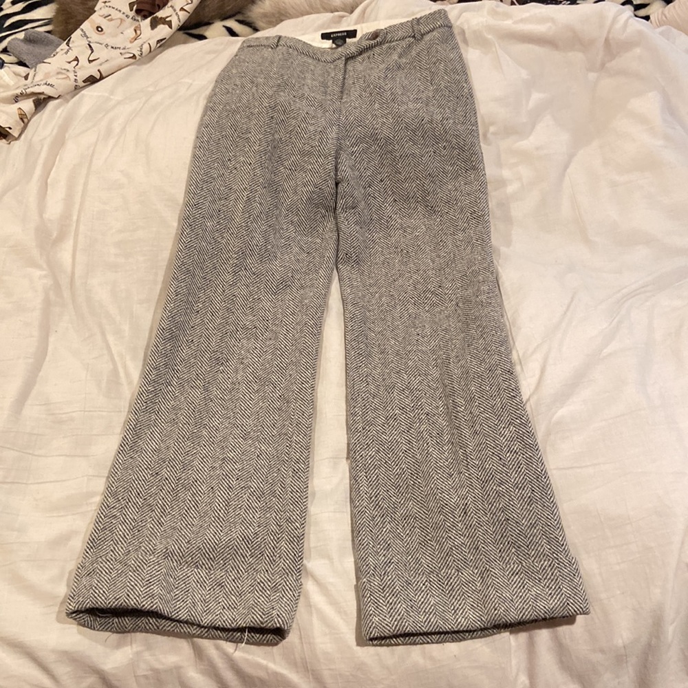 Express Fully Lined Wool Herringbone Pants